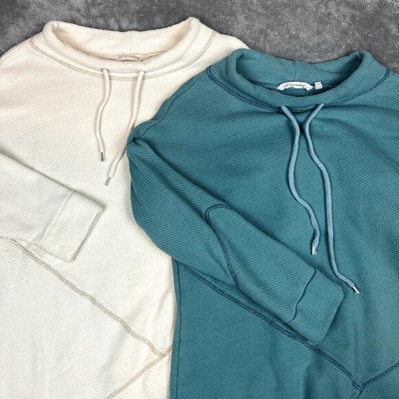 Lot of 2 Soft Surroundings Danika Tunic Top Sweater Hooded Women's Petite Large - Picture 2 of 15